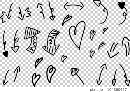 hand drawn illustration of arrow and heart hand drawn illustration of arrow and heart 104860437