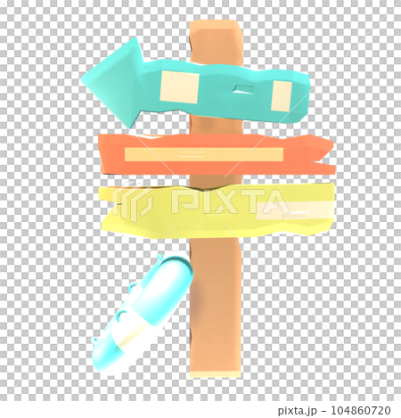 3D signpost icon summer rendered isolated on the transparent background 3D signpost icon summer rendered isolated on the transparent background 104860720