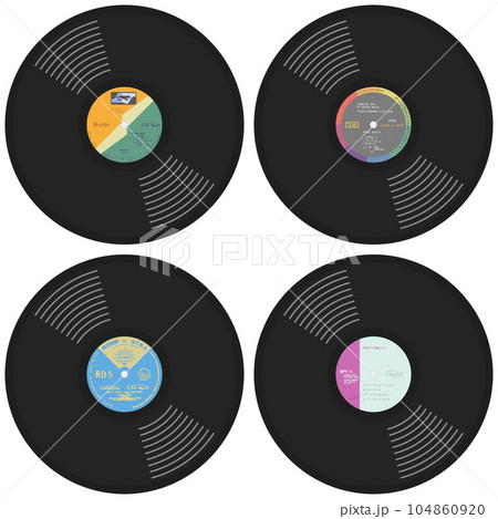 アナログ盤　LPレコードのアイコンセット 104860920