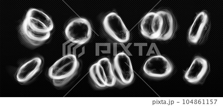 Realistic set of smoke rings Realistic set of smoke rings 104861157