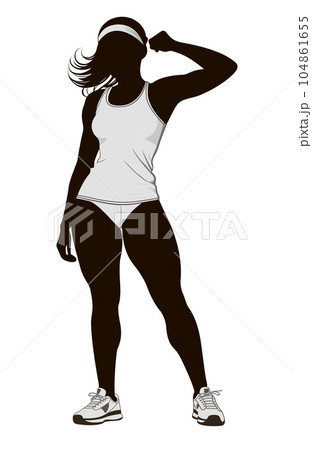 Silhouette of an athlete standing Silhouette of an athlete standing 104861655