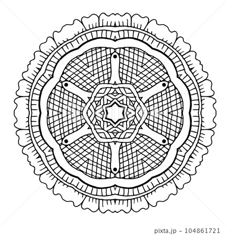 Floral mandala for coloring book, mehndi ornament Floral mandala for coloring book, mehndi ornament 104861721