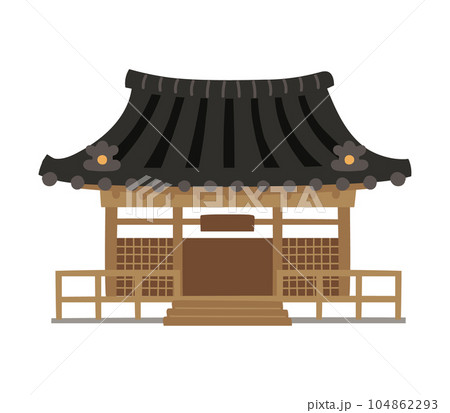 手描きのシンプルなお寺のアイコン 104862293