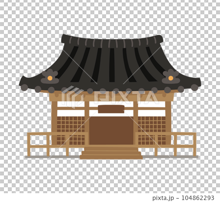 手描きのシンプルなお寺のアイコン 104862293