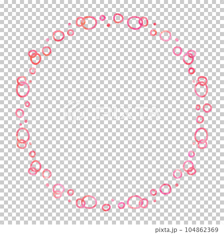 Round frame of red watercolor polka dots Round frame of red watercolor polka dots 104862369