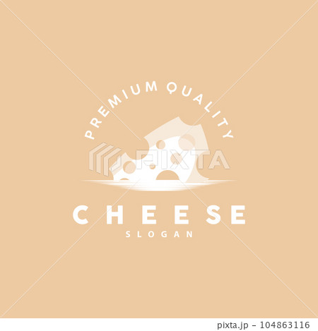 Cheese Logo, Cute Cheese Rustic Retro Vintage Vector Design, Icon Template Illustration 104863116