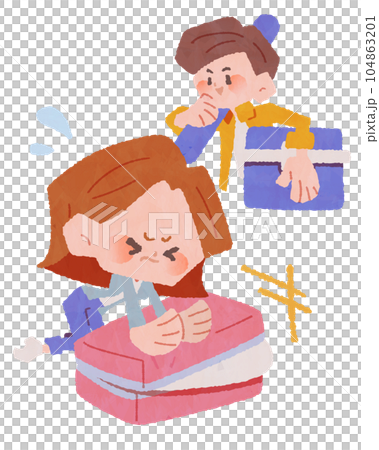 Men and women preparing to travel Men and women preparing to travel 104863201