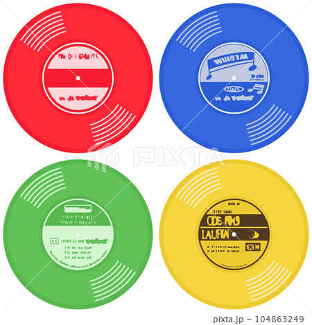 アナログ盤　レコード　ソノシートのアイコンセット 104863249