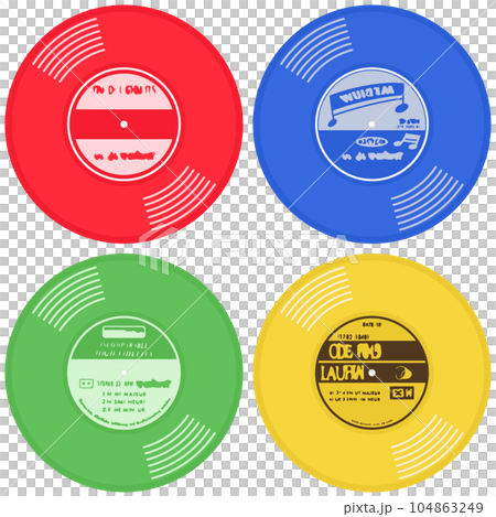 アナログ盤　レコード　ソノシートのアイコンセット 104863249