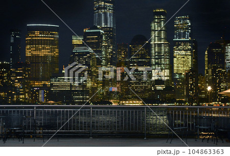 beautiful city skyline at night. USA 104863363