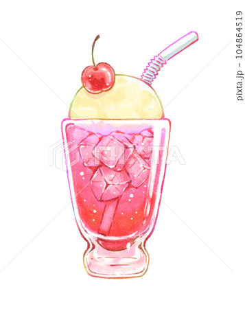 いちごクリームソーダのイラスト素材 [104864519] - PIXTA