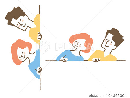 横から覗く仲良し夫婦_色 横から覗く仲良し夫婦_色 104865004