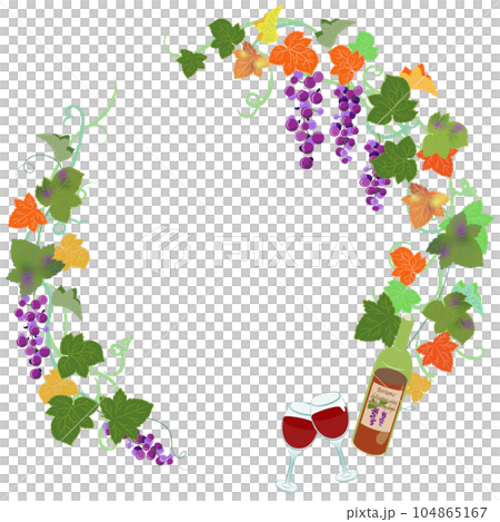 秋葉常春藤、葡萄和酒 104865167