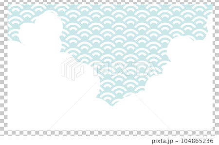 Thunderhead and Japanese pattern background frame Thunderhead and Japanese pattern background frame 104865236