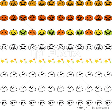 ハロウィンライン素材 104865864
