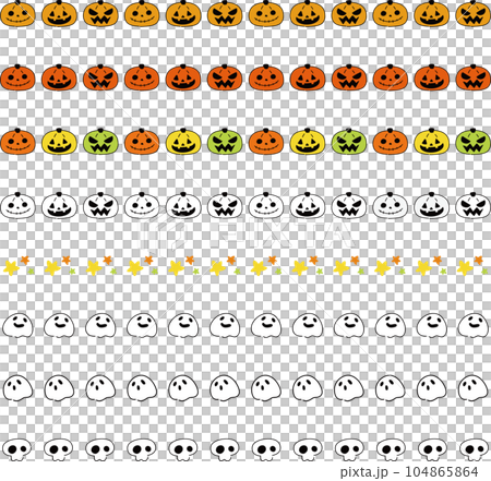 ハロウィンライン素材 104865864