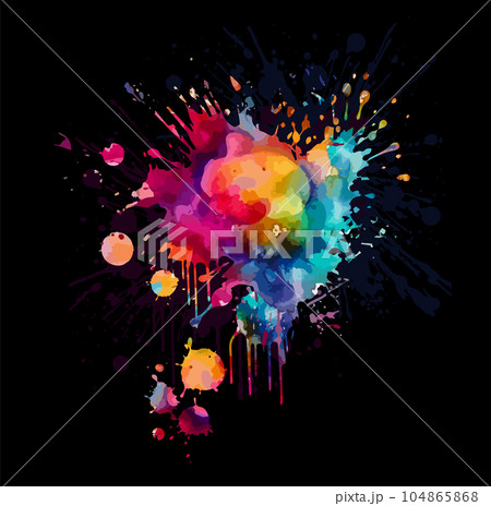 colorful blot on a Black background. Vector illustration colorful blot on a Black background. Vector illustration 104865868