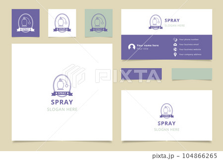 Spray logo design with editable slogan. Branding book and business card template. Spray logo design with editable slogan. Branding book and business card template. 104866265