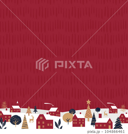 雪が積もったクリスマスの街並みのベクターイラスト背景 雪が積もったクリスマスの街並みのベクターイラスト背景 104866461