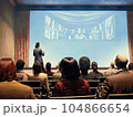 講演会を聞く人々の後ろ姿 104866654