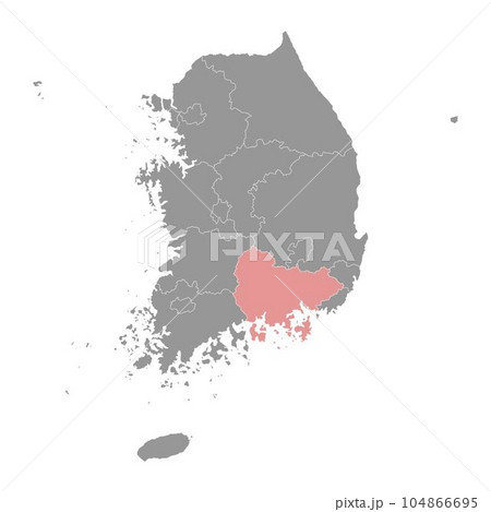 South Gyeongsang map, province of South Korea. Vector illustration. 104866695