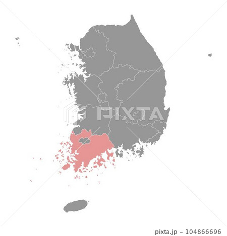 South Jeolla map, province of South Korea. Vector illustration. 104866696