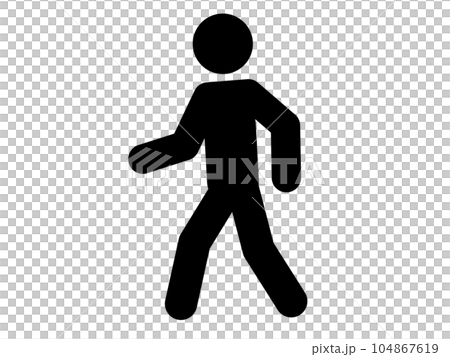 Simple icon of a walking person - Stock Illustration [104867619] - PIXTA