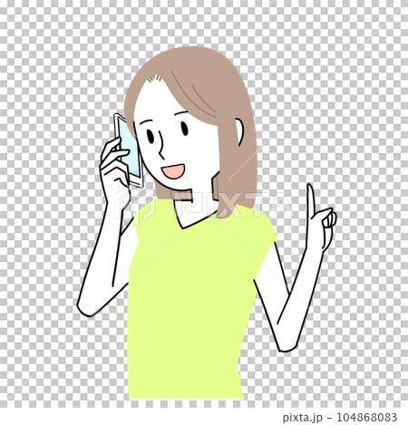 一個笑著打電話的女人 一個笑著打電話的女人 104868083