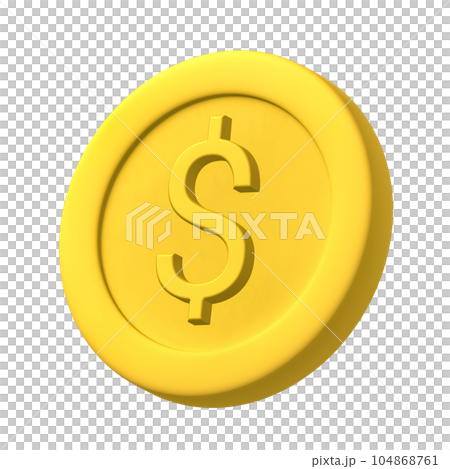 Low poly money coin with Dollar sign 104868761