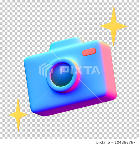 Low poly Retro Camera in gradient color 104868767