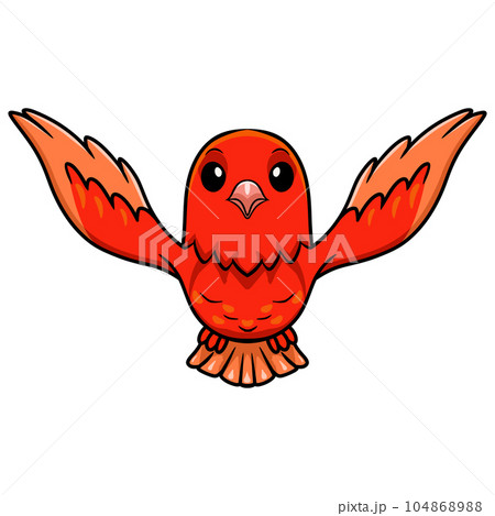 Cute red factor canary cartoon flying 104868988