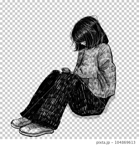 Line drawing art can express the emotions and experiences related to depression and mental illness, using simple or intricate lines to convey complex feelings. 104869613