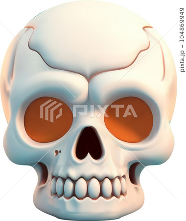 3D cute cartoon skull. Vector Illustration 104869949