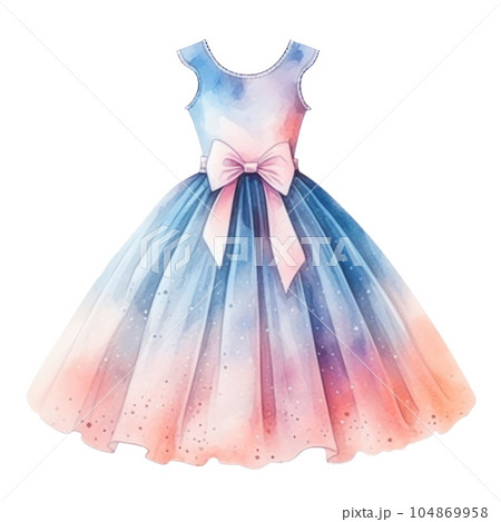 Watercolor princess dress. Illustration AI Generative 104869958