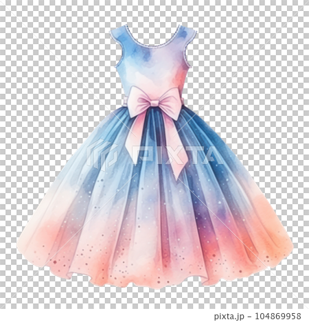Watercolor princess dress. Illustration AI Generative 104869958