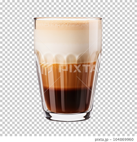 Glass of coffee isolated. Illustration AI Generative 104869960