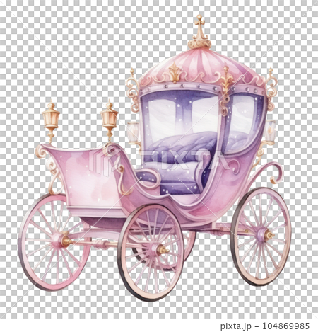 Watercolor Princess coach. Illustration AI Generative 104869985
