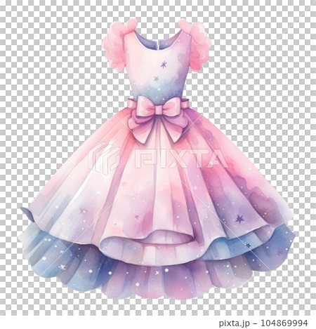 Watercolor princess dress. Illustration AI Generative Watercolor princess dress. Illustration AI Generative 104869994