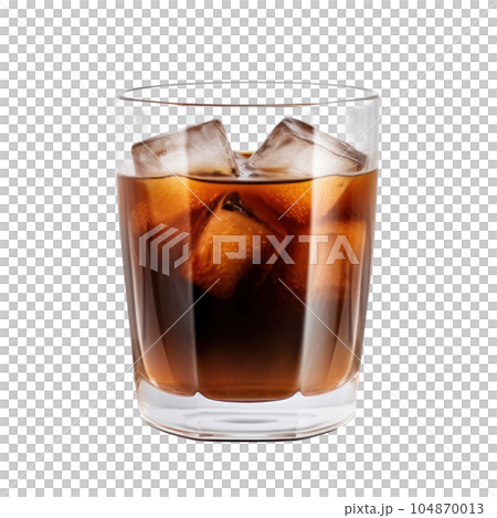 Glass of coffee isolated. Illustration AI Generative 104870013