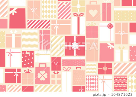 背景パターン_プレゼントボックス_バレンタインデー 104871622
