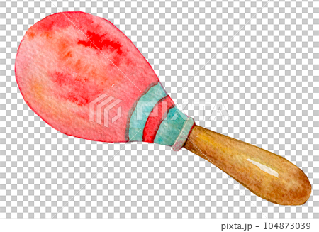 水彩イラスト　楽器　音楽スクール　マラカス 104873039