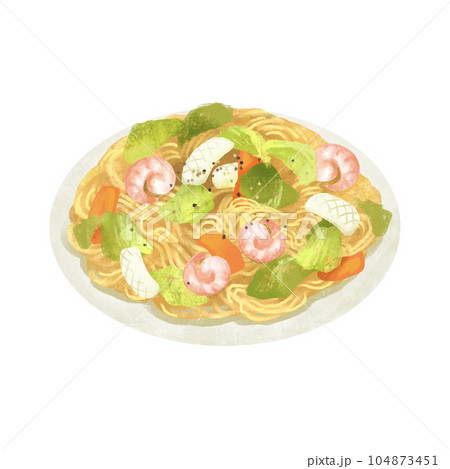 海鮮　塩焼きそば 104873451