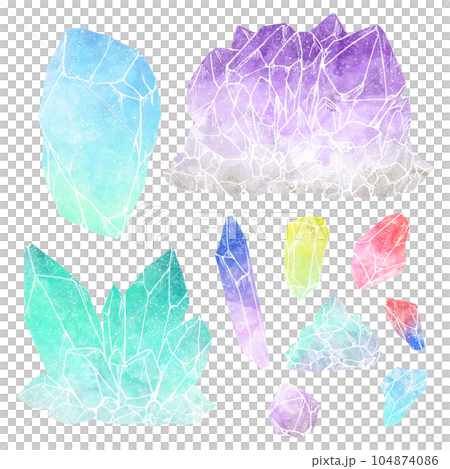 Ore set / watercolor style Ore set / watercolor style 104874086