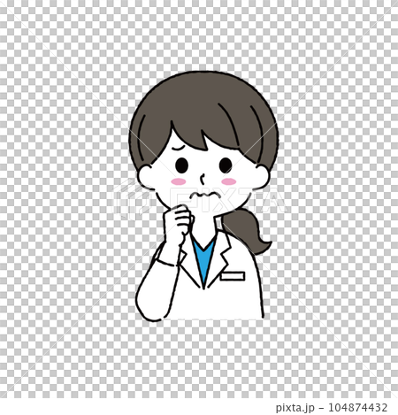 穿著白大褂的女人插畫 穿著白大褂的女人插畫 104874432