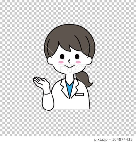 穿著白大褂的女人插畫 穿著白大褂的女人插畫 104874433