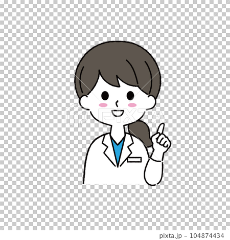 穿著白大褂的女人插畫 穿著白大褂的女人插畫 104874434