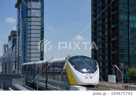 Yellow Line at Lat Phrao MRT station in Bangkok 104875793