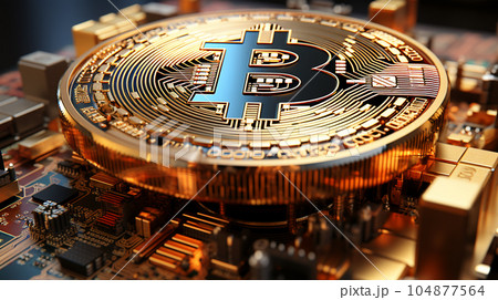 Bitcoin gold coin in the background of digital background, alternative currency, cryptocurrency exchange Bitcoin gold coin in the background of digital background, alternative currency, cryptocurrency exchange 104877564