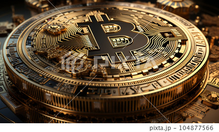 Bitcoin gold coin in the background of digital background, alternative currency, cryptocurrency exchange Bitcoin gold coin in the background of digital background, alternative currency, cryptocurrency exchange 104877566