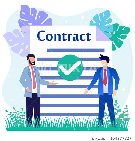 Illustration vector graphic cartoon character of contract signature 104877827